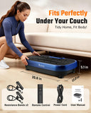 Vibration Plate Exercise Machine for Weight Loss and Lymphatic Drainage - 330lb Vibrating Platform for Home Gym Workout, Full Body Shaker Pilates Equipment with 2 Bands for Women and Men - Blue