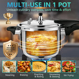 Premium 6.34 Quart Stainless Steel Pressure Cooker, Quality Crafted Kitchen Cookware, Professional Performance, Durable Design for Daily Family Cooking