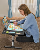 SAIJI Lap Desk for Bed, X-Large Foldable Laptop Table with Book Stand