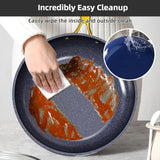Nuwave Lux LE 13Pc Ceramic Cookware Set with Elegant Gold Handle, PFAS Free