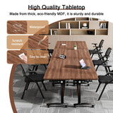 4Pack Folding Conference Room Tables,Modular Mobile Conference Table,Dynamic Joinable Seminar Training Table,Stackable Office Meeting Tables for Classroom Training Center Library(4,Walnut,47.2in)
