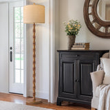 BOBOMOMO 62" Rustic Floor Lamp for Living Room, Retro Farmhouse Floor Lamp Rotary Switch, Resin Standing Lamp for Living Room, Corner, Dining Room, Bedroom, House