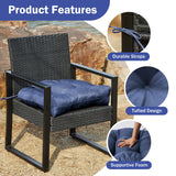 Patio Chair Cushions with Ties, 19x19+5” Tufted Outdoor Seat Cushions, Waterproof Patio Furniture Cushions, Outdoor Dining Chair Pads