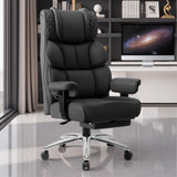 Office Desk Chair, Big and Tall Leather Gaming Chair with Footrest, Wide Ergonomic Comfy Executive High-Back Reclining Computer Chairs