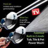 AquaCare High Pressure 6-way Dual Shower Head Combo with Built-in Filter & Power Wash - Clean Tub, Tile & Pets. Remove Chlorine, Lead & Toxins from Water to Protect Skin, Hair, & Nails. Chrome Finish