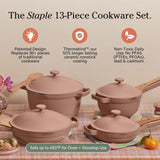 Our Place Cookware Set, 13-Piece Ceramic Nonstick Pots & Pans with Utensils