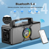 Hupoaf Speakers Bluetooth Wireless,160W Max Loud Bass Outdoor Speaker, IPX7 Waterproof, Boombox Sound, All Day Battery, Wireless TWS Pairing Speakers Portable for Party, Outsides, Beach,Garage