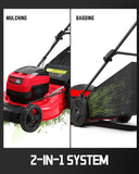 PowerSmart 40V 21" Cordless Lawn Mower, Up to 1/4 Acre, 2 x 40V 4.0Ah Batteries and a Charger Included, 6-Position Height Adjustment