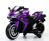 12V Electric Ride On Motorcycle for Kids, Training Wheels, Full Hand Drive Motorbike Toy, Perfect for Boys and Girls (3-8 Yrs) (Purple)