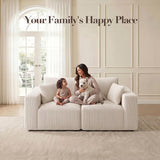 Modular Loveseat Cloud Couch, 79" Memory Foam Boneless Double Sofa, Beige