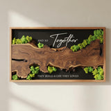 MIODUO DECOR Custom Wood Moss Sign - Personalized Entryway Decor, Rustic Family Name Solid Wood Art - 35"x16"