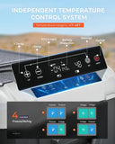 EKOJUCE 12 Volt Car Refrigerator, 58QT(55L) Electric Cooler, Dual Zone Portable Freezer with 12/24V DC & 100-240V AC