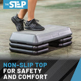 Freestyle STEP Exercise Step Platform, Circuit Size Stepper for Exercise at Home with 4 Stackable Risers for Height Adjustments