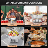 Rengue 6QT Chafing Dishes for Buffet, 4 Pack Stainless Steel Round Chafing Dish Buffet Set, Heating and Cooling Buffet Servers and Warmers, Food Warmers for Parties Buffet,Gatherings,Banquets,Weddings