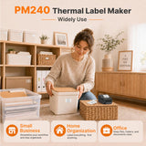 TYPONOS PM240 Label Maker Machine, Black, 3 Rolls with 50x30mm White Labels