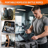 WITSPARKLLE Ropeless Battle Ropes, Adjustable Cordless Battle Ropes with Resistance Springs, Weighted Portable Workout Rope for Home Gym, Low-Impact HIIT Training Equipment for Men & Women (Black)