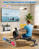 Lacuffy Magnetic Rower Machine, Whisper-Quiet Indoor Rowing Machine with 32-Level Tension, Space-Saving Foldable Design with Integrated Tablet Holder, Full Body Cardio Exercise Rower for Home Gym