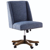Upholstered Armless Office Chair Fabric Swivel Home Desk Chair with Wheels