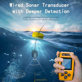 Portable Fish Finder Handheld Sonar Depth Finder for Kayak Boat Ice and Shore Fishing 100m Range with Transducer Fishing Alarm Underwater Contour TL88