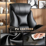 HOMCOM Massage Office Chair with 6-Point Vibration, Overstuffed Reclining Desk Chair with High Back, PU Leather, Footrest, Thick Spring Cushion, Lumbar Support, Adjustable Height, Swivel Wheels, Black