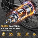 Movcan V80 Electric Bike for Adults - 1000W Motor -28MPH -70 Mile Range