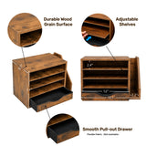 Wooden Desk Organizer with Drawers, Office Paper Mail and Organizer Wood