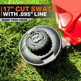 RB 17" Cordless String Trimmer, 40V Lithium Battery Weed Wacker with 4.0Ah Battery & Fast Charger & .095'' line, 2 in 1 Grass Trimmer and Edger