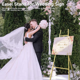 Gold Easel Stand for Sign, 47" Heavy Duty Metal Display Easel