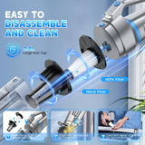 JONYJ Handheld Vacuum Cordless, 16000PA Strong Suction Hand Held Car Vacuum Cleaner, Portable Hand Vacuum Rechargeable with Multi-Nozzles & LED Light for Home, Car, Office, Pets