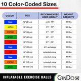 CanDo Inflatable Exercise Ball - Blue 11.8", Durable Extra Thick Non-Slip Stability Ball for Core Workouts, Yoga, Pilates, Active Seating, Physical Therapy, Pregnancy, Home Gym, Flexibility CanDo