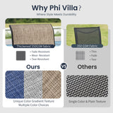 PHI VILLA 5 Pcs Patio Dining Set for 4, Swivel Mesh Chairs, Brown