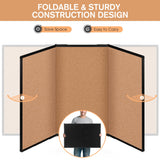 Board2by Extra Large Cork Bulletin Board 96" X 48", Foldable Notice Pin Board for Wall, Black Aluminum Framed 8'x4' Corkboard, Wall Mounted Noticeboard with 36 Push Pins for School, Home & Office
