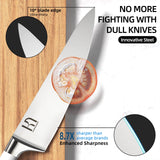 Knife Set Premium, Japanese 15 Pcs High Carbon Stainless Steel Kitchen Knife Block Set with Sharpener, Razor Sharp Knives Set for Kitchen
