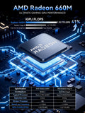 GMKtec Mini PC M8 Desktop Computer AMD Ryzen PRO 6650H (6C/12T 4.50Ghz) Dual NIC LAN 2.5GbE, 16GB LPDDR5 RAM + 512GB Hard Drive PCle SSD, Oculink, USB4, HDMI, USB-C