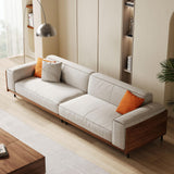 NessCarsti Modern 4-Seater Sofa, Oversize Timecloud Couch with Wood Frame