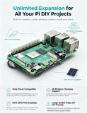 PiSugar 2 Plus 5000mAh UPS Battery for Raspberry Pi 2 /3A+ / 3B / 3B+ / 4B – Replaceable PH2.0 Battery, Ice Tower Compatible, 5V 3A Output, RTC & WebUI, No GPIO Blocking