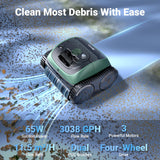 Pool Vacuum for Inground Pools, 4-in-1 Cordless Robotic Pool Cleaner for Above Ground Pools,Triple-Motors,Wall & Waterline Cleaning, App Support, OTA Upgrade up to 1,614 Sq.ft (Black Green)
