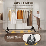 HOKEEPER Commercial Z Base Garment Rack Hold 500LBS Heavy Duty Clothing Rack Adjustable Rolling Clothes Rack for Hanging Clothes Racks on Wheels Portable Z Rack, Chrome Finish