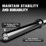 RitFit Elite 7ft Olympic Barbell, Robust 45lb Barbell for Weightlifting and Powerlifting, Superior Olympic Bar with Exceptional 500lbs Load Capacity, Weight Bar for 2” Standard Plates Sliver/White