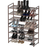 Simple Houseware 3-Tier Stackable Metal Panel Shoes Rack, Bronze