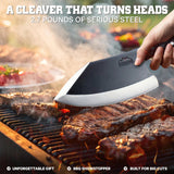 Animas Forge Dynamite Cleaver Meat Cleaver Knife Heavy Duty High Carbon Steel Butcher Knife Desert Hardwood Handle Full Tang BBQ Meat Cutting Butchering Kitchen Cooking Outdoor Camp Bone Chopping Prep