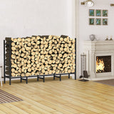 CADUKE Firewood Rack Outdoor with Cover 5.3ft Firewood Log Rack for Fireplace Wood Storage Fire Log Holder Indoors Adjustable Heavy Duty Fire Wood Rack Stand, Black Waterproof Oxford Fabric