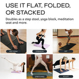 Stakt Foldable Yoga Mat Pro, 2 in 1 with Premium Textured Grip, Non Slip, Folding Exercise and Fitness Mat for Pilates, Strength Training, and High Impact Workouts - Black