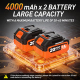 MAXLANDER 20V 13 Inch Electric Lawn Mower and 12 Inch Cordless Weed Wacker and 600CFM Cordless Leaf Blower Combo, Cordless Lawn Mower Set with 2 x 4.0Ah & 2 x 3.0Ah Batteries and Dual Chargers