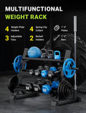 YOLEO Professional Dumbbell Rack, 1100LBS Capacity Weight Rack for Dumbbells Barbells Kettlebells, 3-Tier Adjustable Weight Stand (Rack Only)