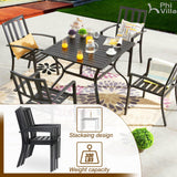PHI VILLA 5 Pcs Outdoor Dining Set with 10ft Umbrella