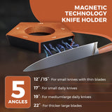 Rolling Knife Sharpener Kit – 5-Angle Magnetic Manual Knife Sharpener (12°,15°,17°,19°,22°) with Diamond & Stainless Steel Discs