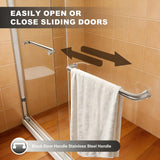 AMAPO Shower Door Double Sliding 60in.W x 60in.H Semi-Frameless Shower Doors,1/4 inch Clear Tempered Glass Door for Walk-in Shower, Brushed Nickel