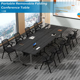 Folding Rolling Conference Training Table Modular Seminar Table for Office School Library Classroom, 6 Pack Dark Grey-A 47.2IN