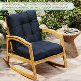 Outdoor Chair Cushions Set of 2, 42x21x4 Inch Patio Cushion for Dining/Rocking Chairs, High Back Soft Seat Pad with Ties